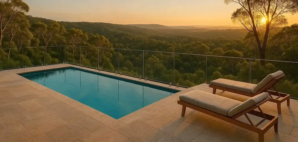 Semi-frameless pool fence, Robina