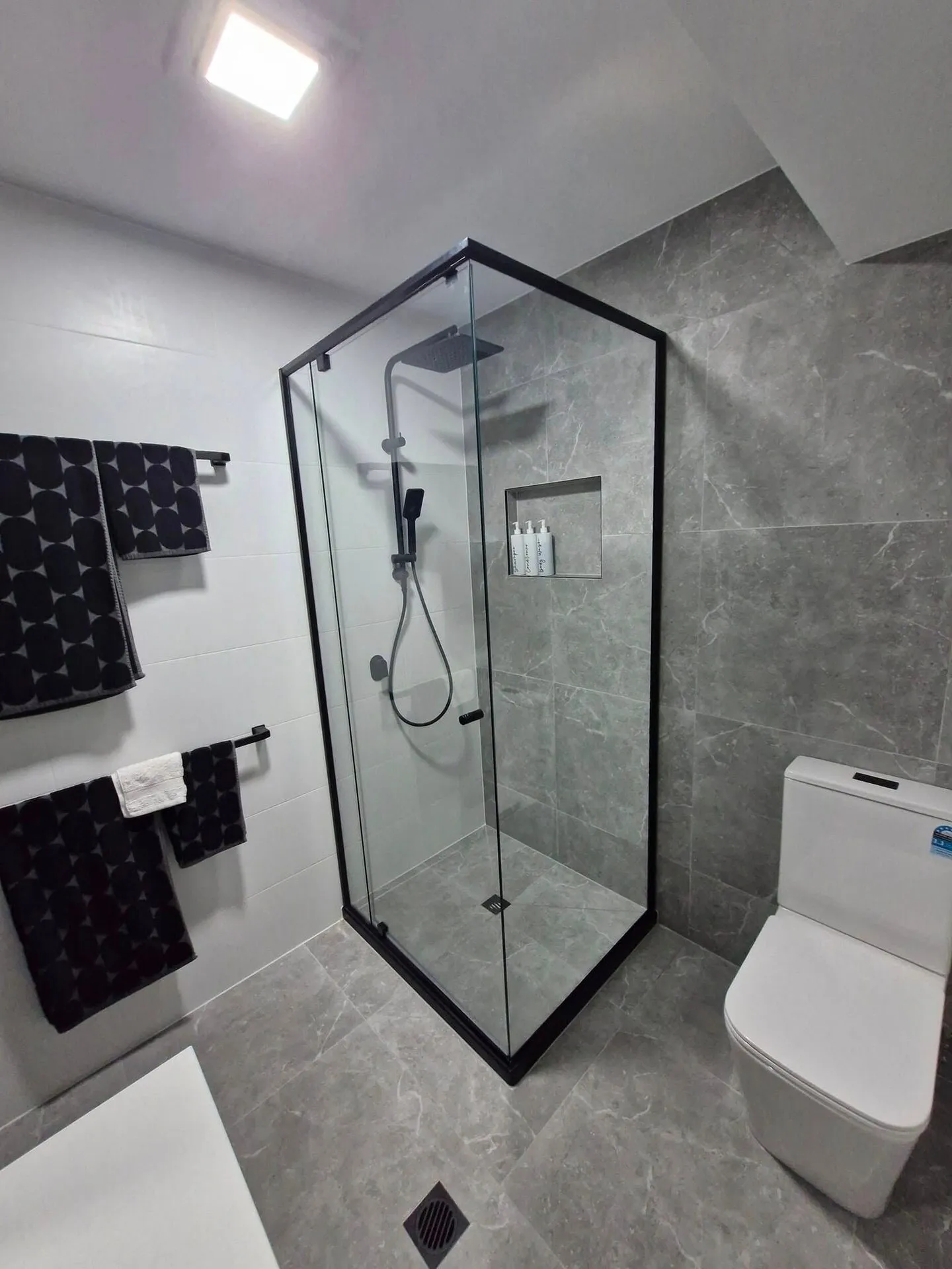 Frameless ensuite in a full renovation